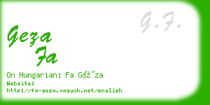 geza fa business card